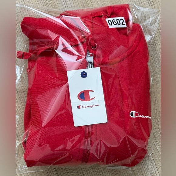 Champion Women's Cropped Fleece Zip-Up Sweatshirt - Tango Red L - Picture 13 of 13